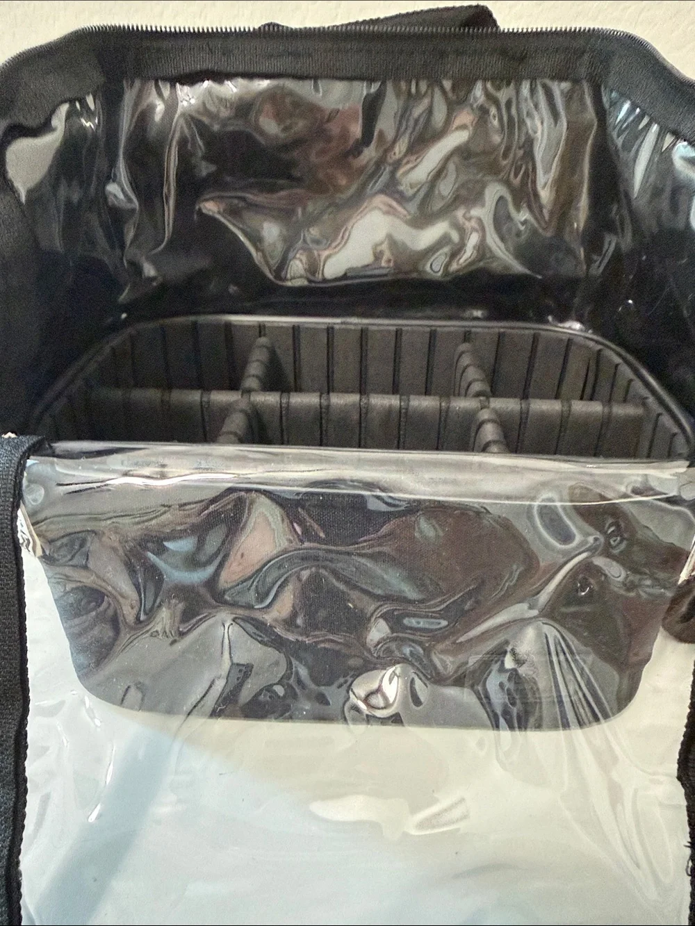 Clear-Top Black Makeup or paint brushes Organizer Bag